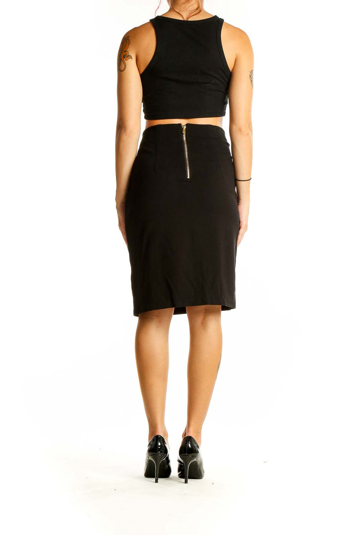 Back view of black Philosophy pencil skirt with zipper closure