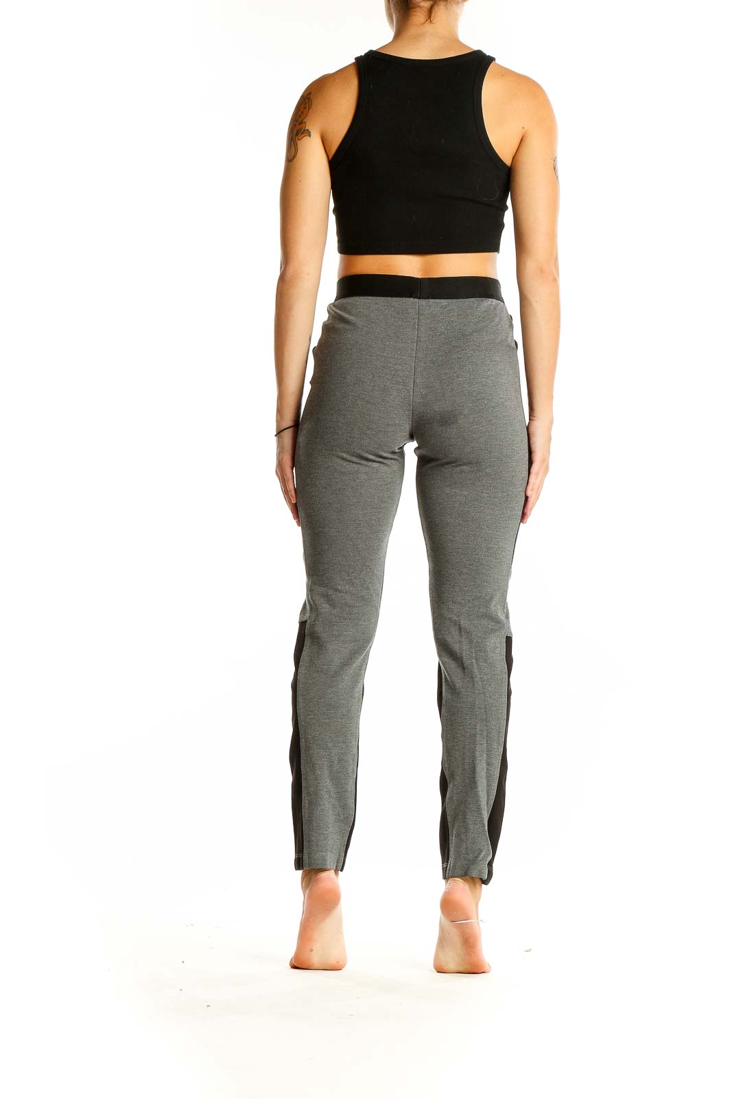 Gray Black Colorblock Leggings