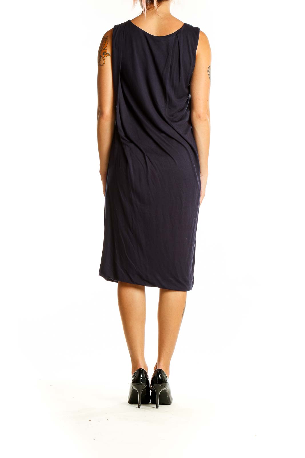 Navy Blue Sleeveless Day Dress