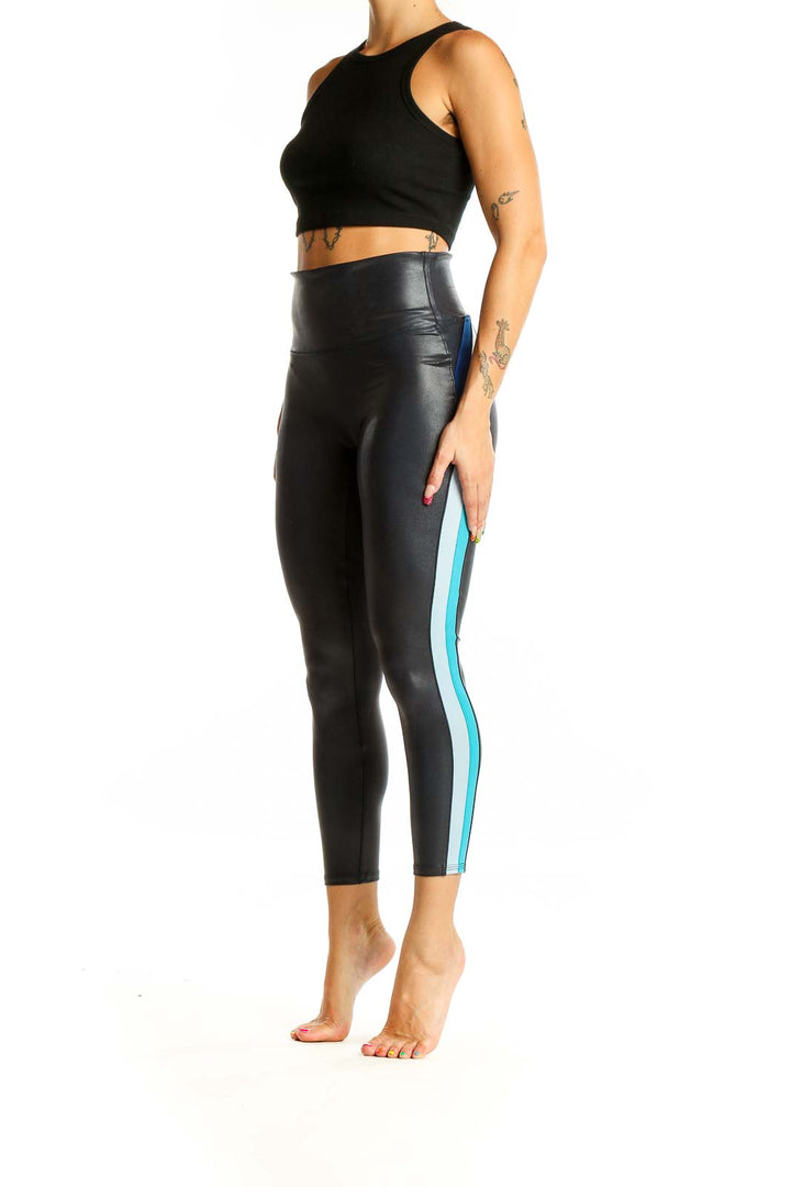 Black Blue Y2K Leggings