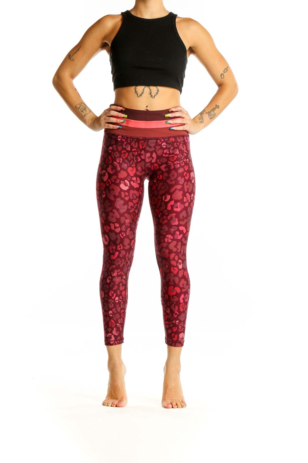 Red Cheetah Print Activewear Leggings