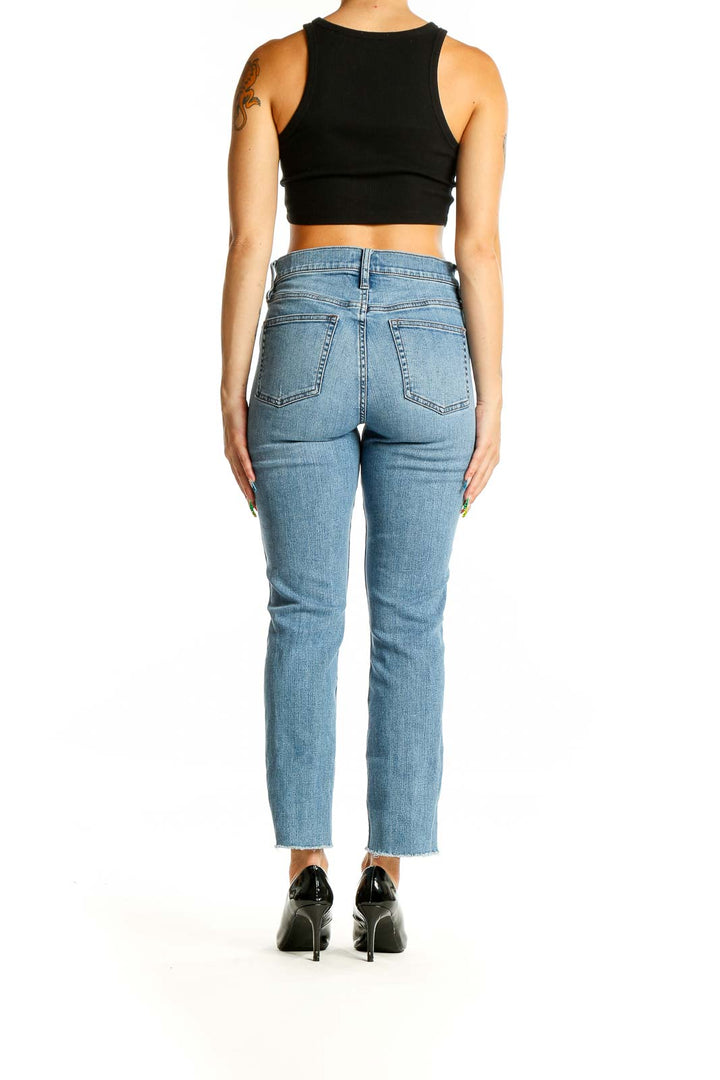 Blue High Waisted Light Rinse Jeans