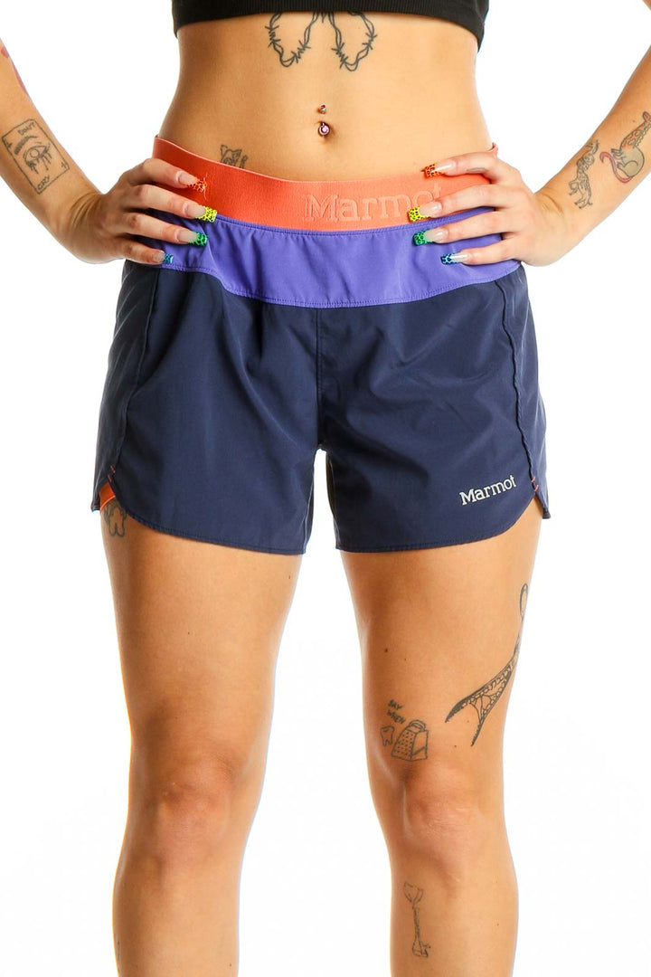 Blue Purple Orange Active Wear Shorts