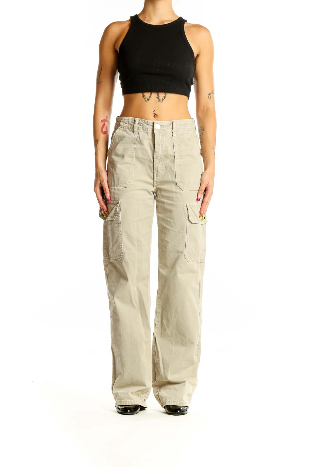 Beige Cargos Pants