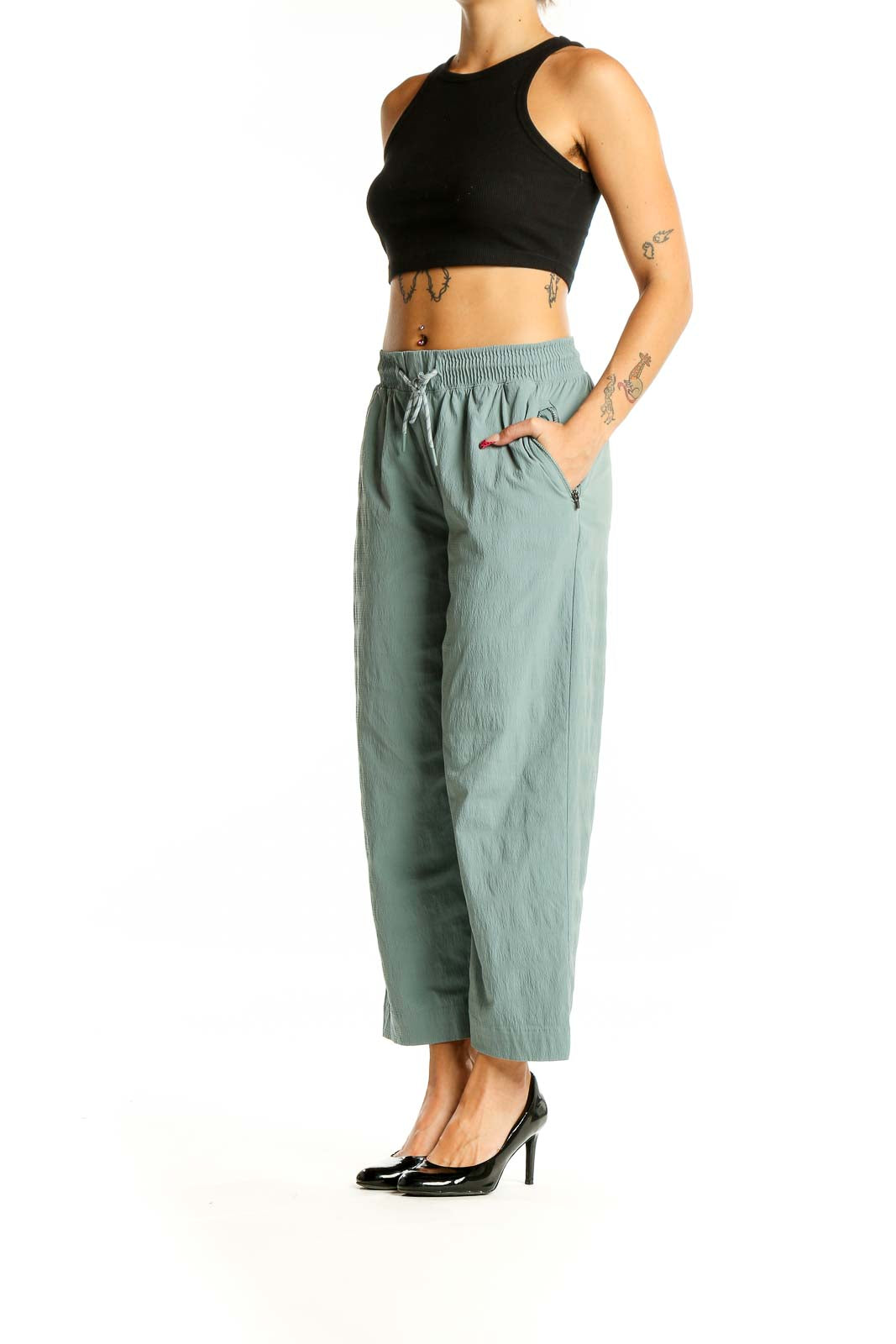 Green Drawstring Pants