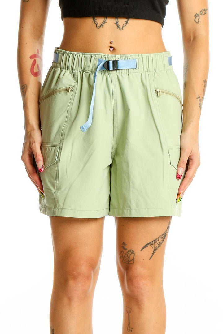 Green Colorblock Shorts