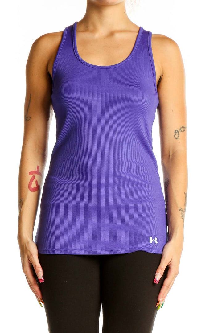 Purple Ribbed Tank Top