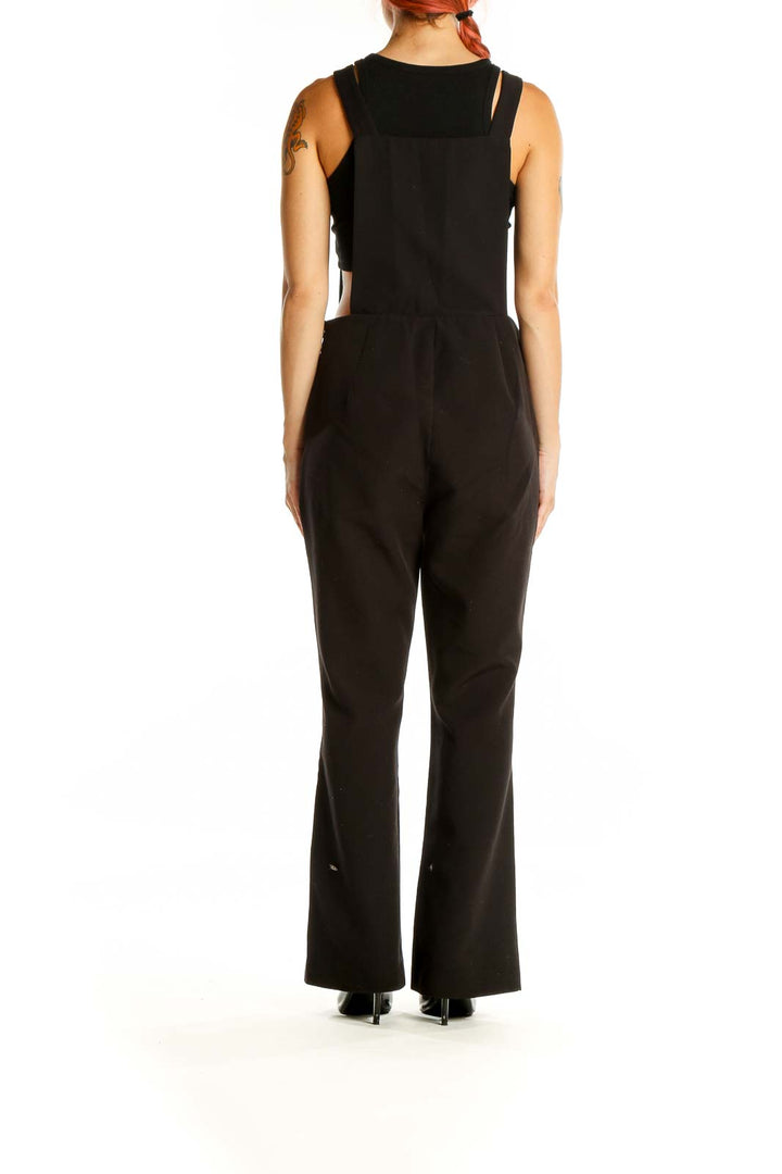 Black Sleeveless Wide-Leg Jumpsuit