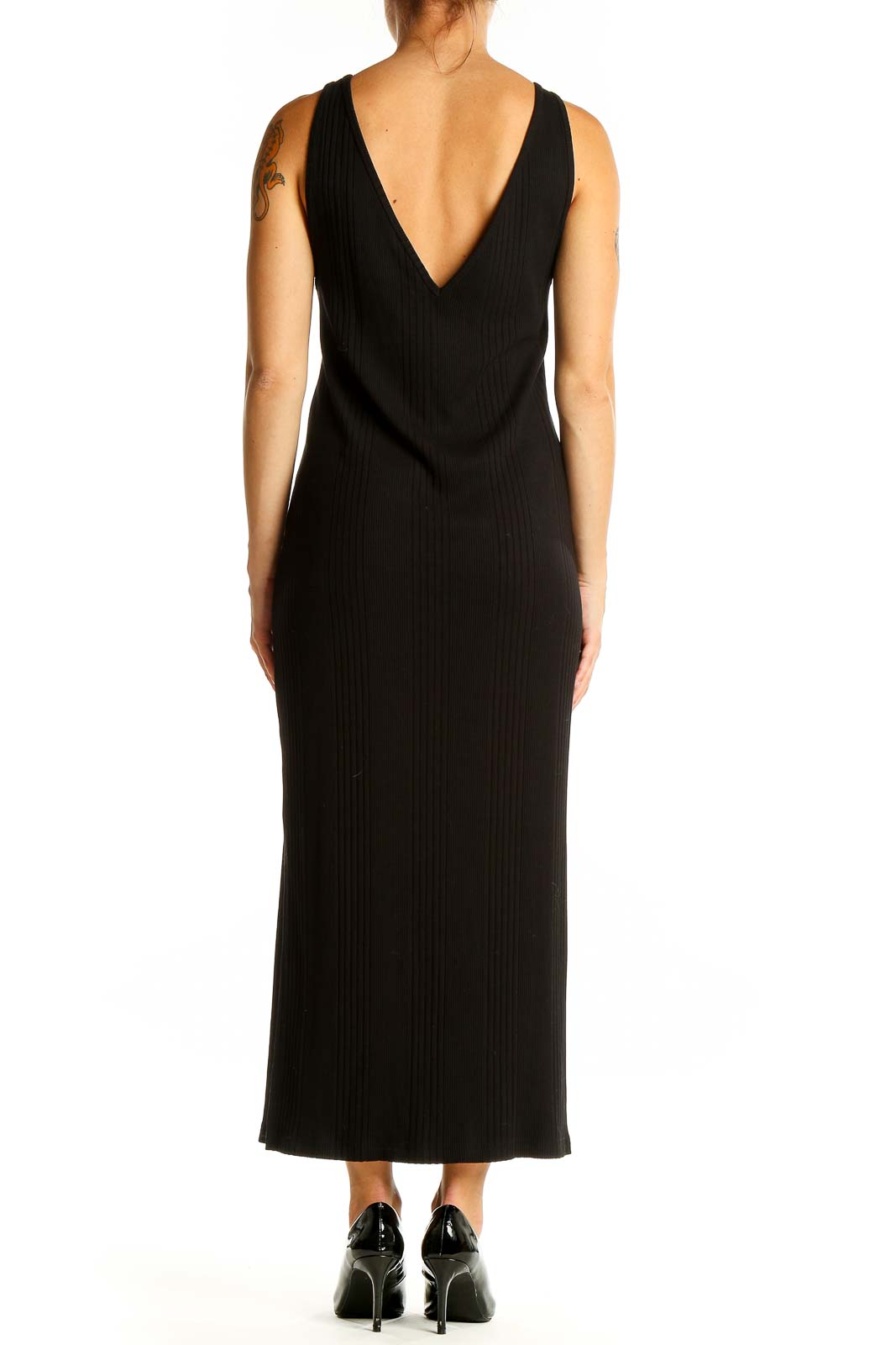 Black V Neck Tank Dress