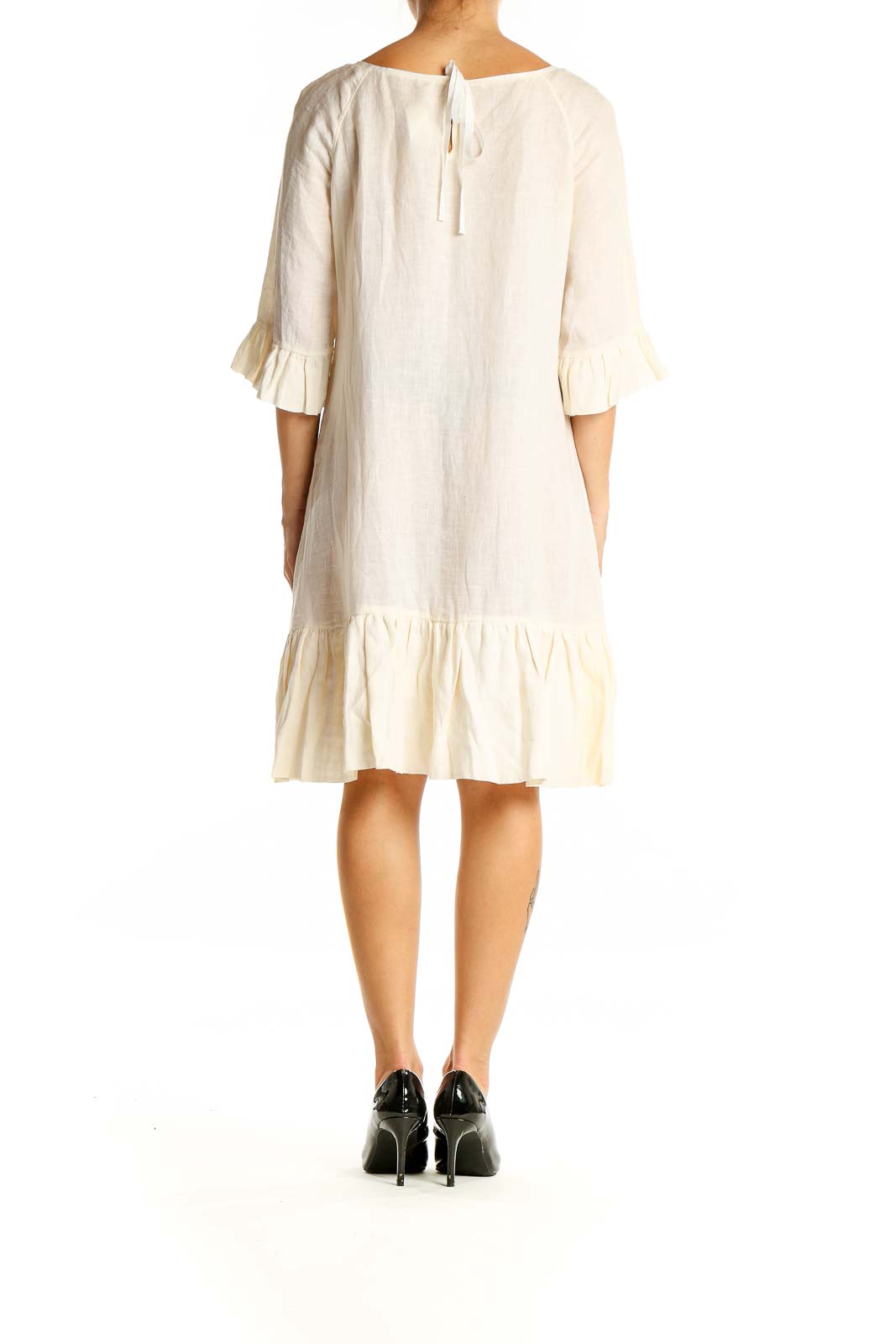 Beige Ruffle Day Dress