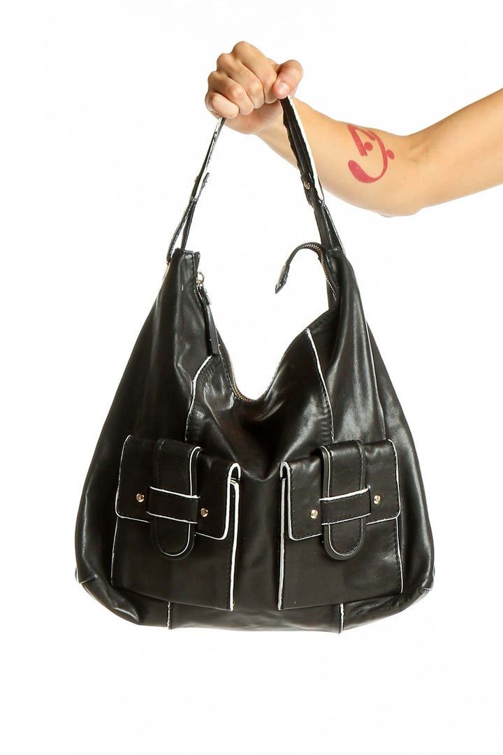 Black White Shoulder Handbag