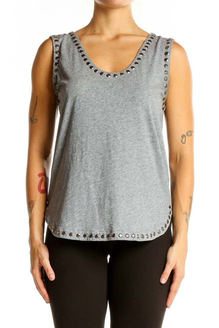 Gray Studded Top