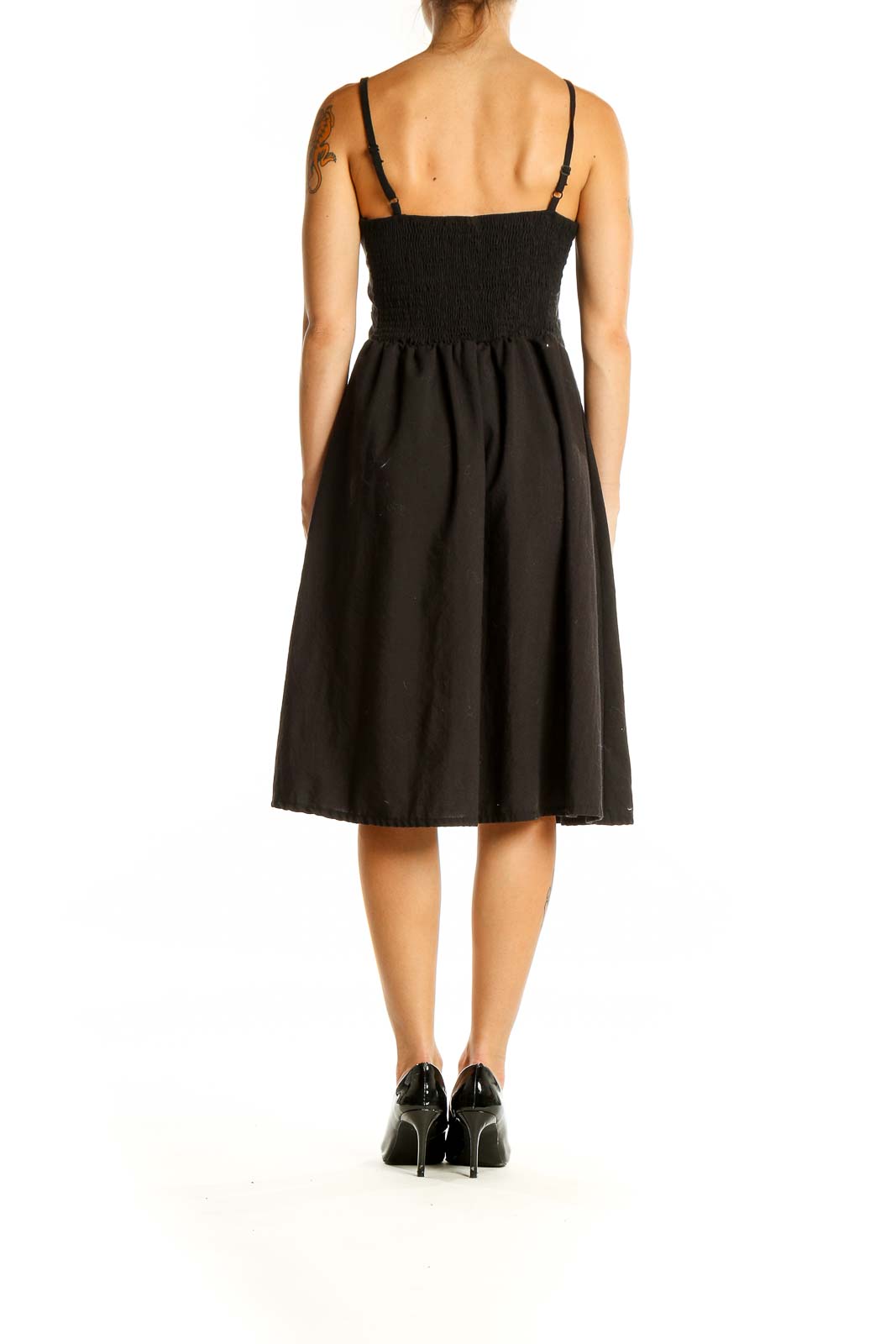 Black Tie Front A Line Dress