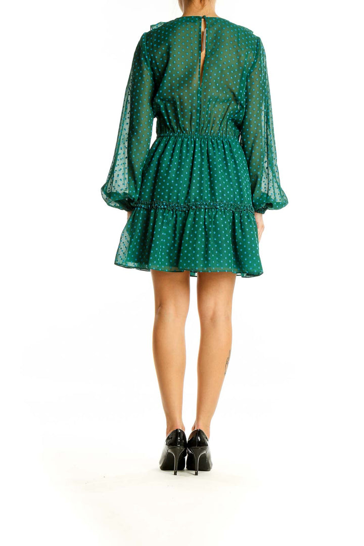 Green Polka Dot Long Sleeve Dress