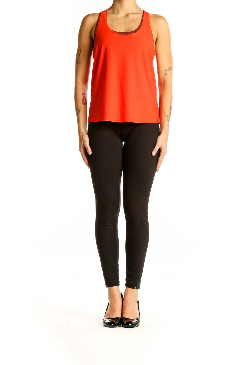 Orange Red Activewear Tank Top