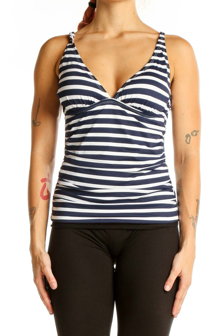 Blue White Striped Tank Top