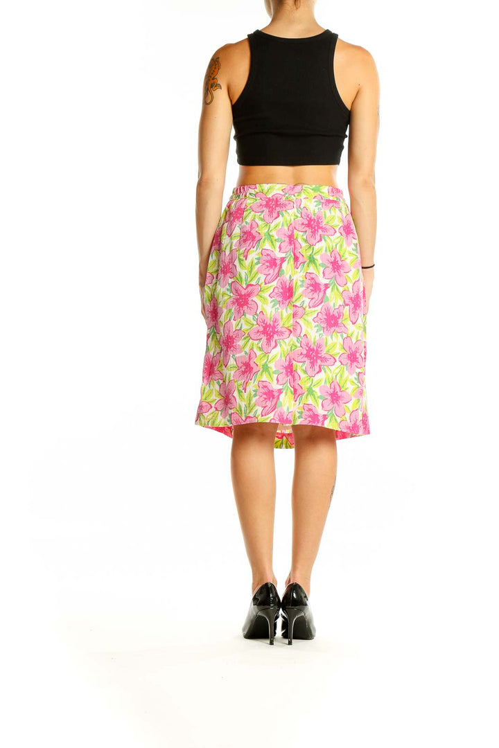 Pink Green Floral Garden Party Skirt