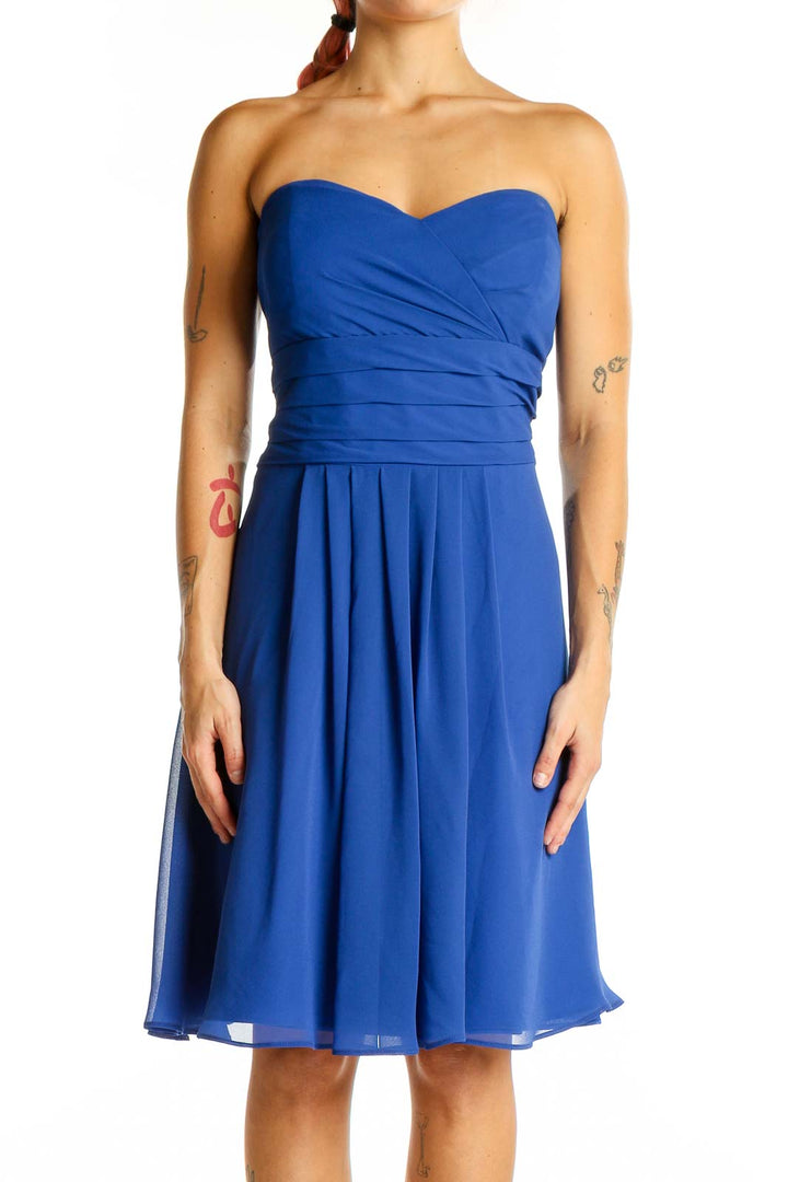 Blue Sweetheart Neckline Cocktail Dress