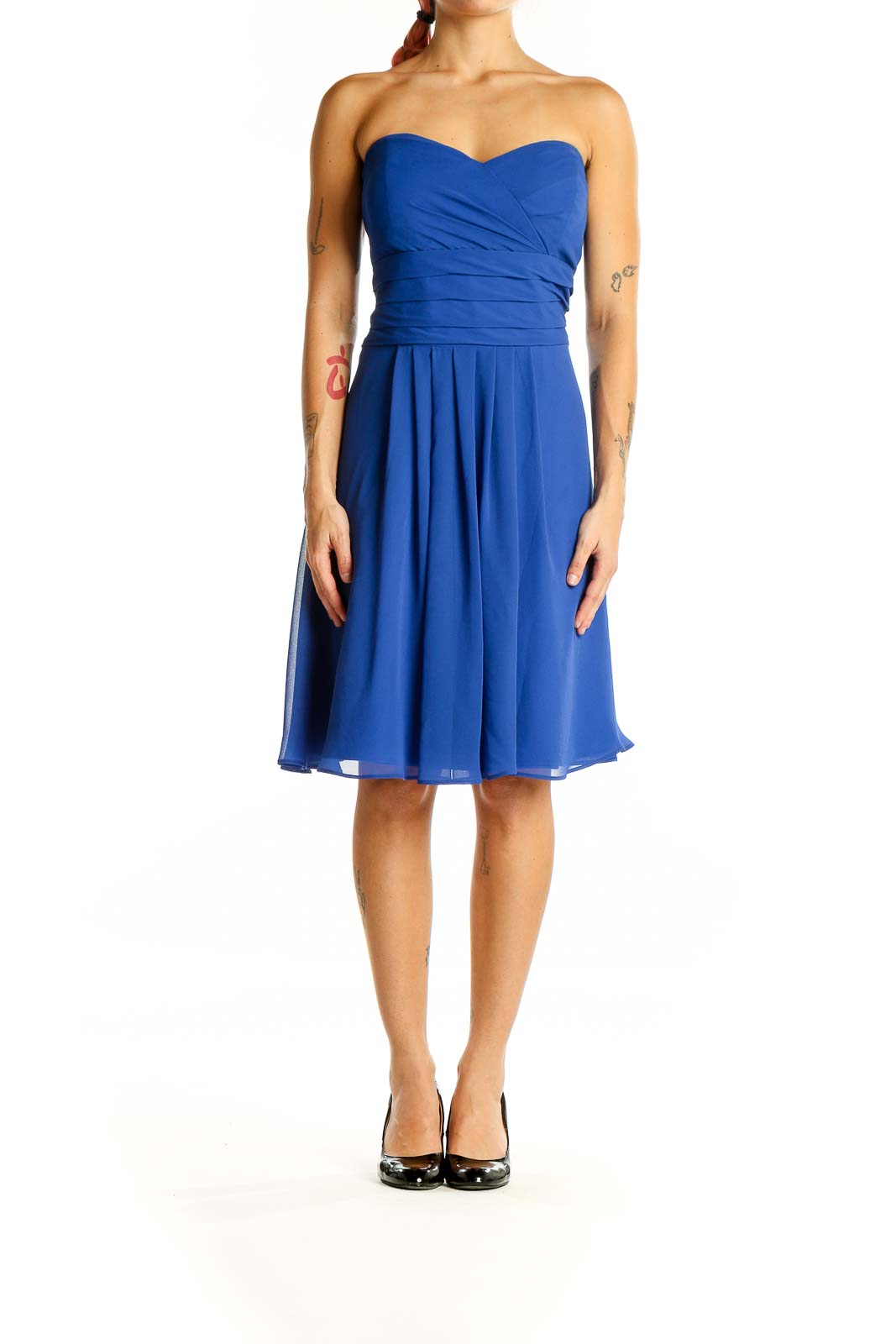 Blue Sweetheart Neckline Cocktail Dress