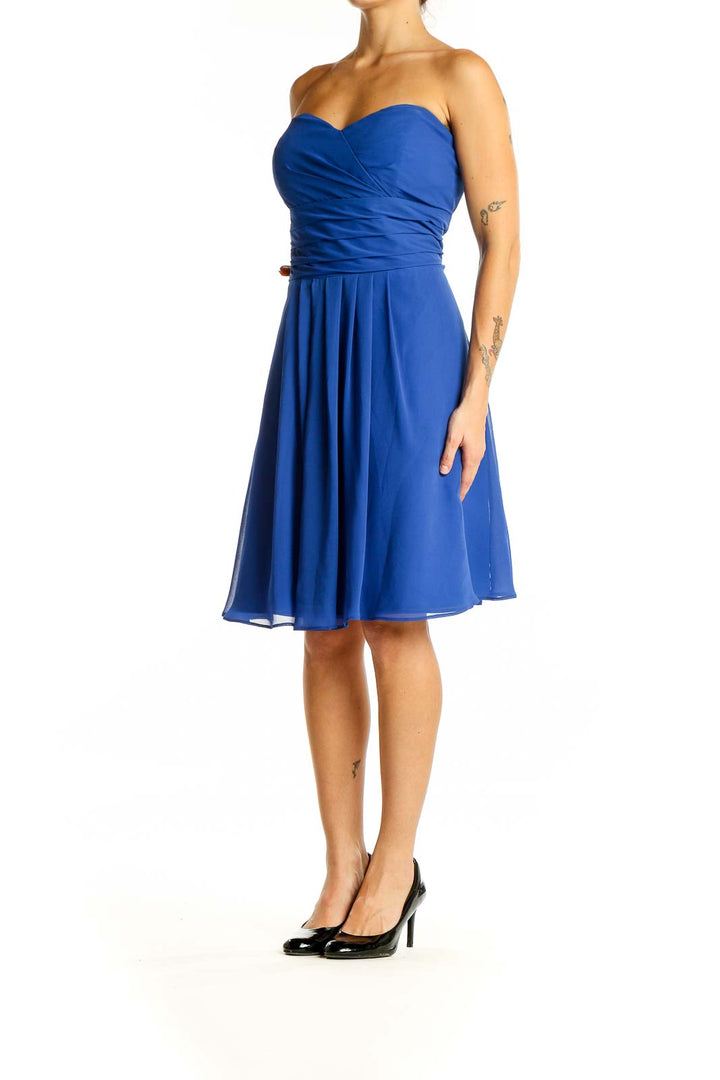 Blue Sweetheart Neckline Cocktail Dress