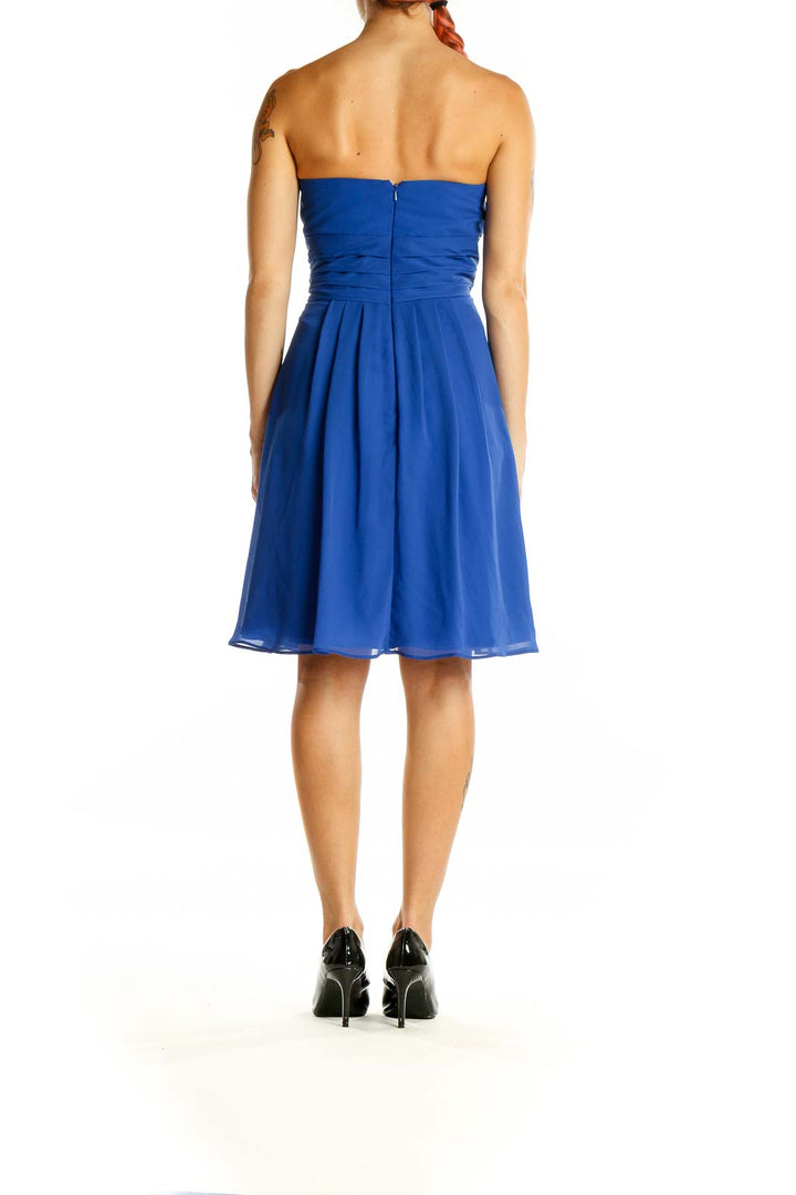 Blue Sweetheart Neckline Cocktail Dress