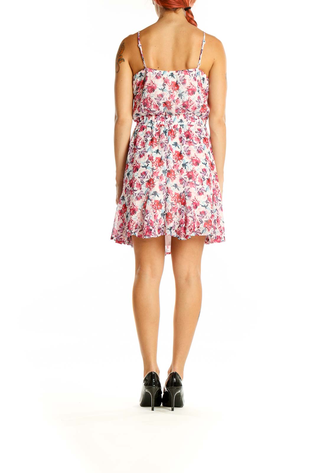 Pink White Floral Day Dress