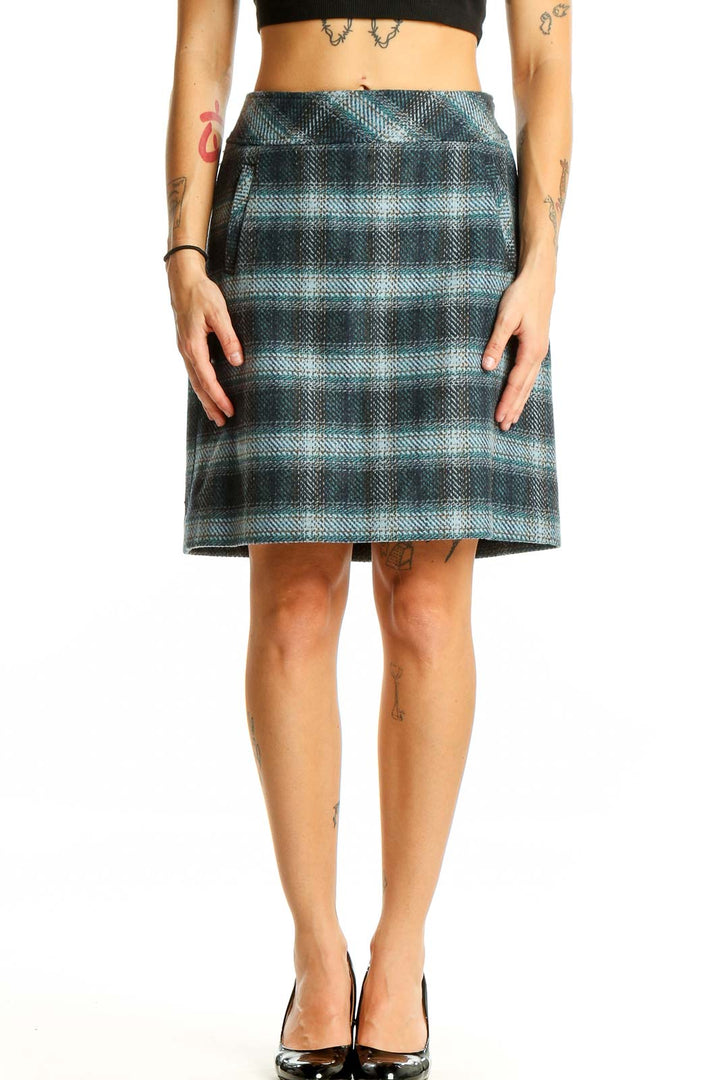 Blue Plaid Skirt