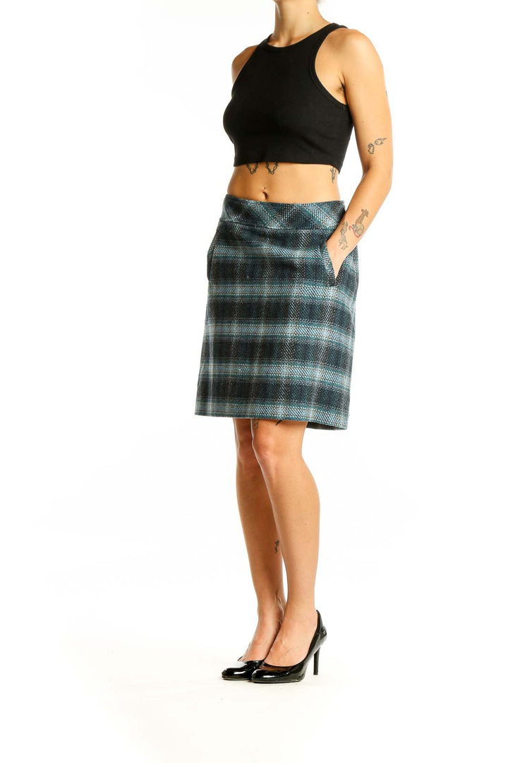 Blue Plaid Skirt