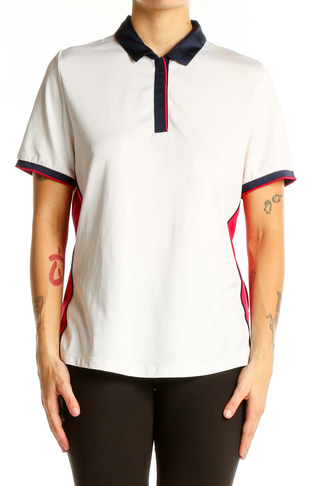 White Red Blue Golf Shirt