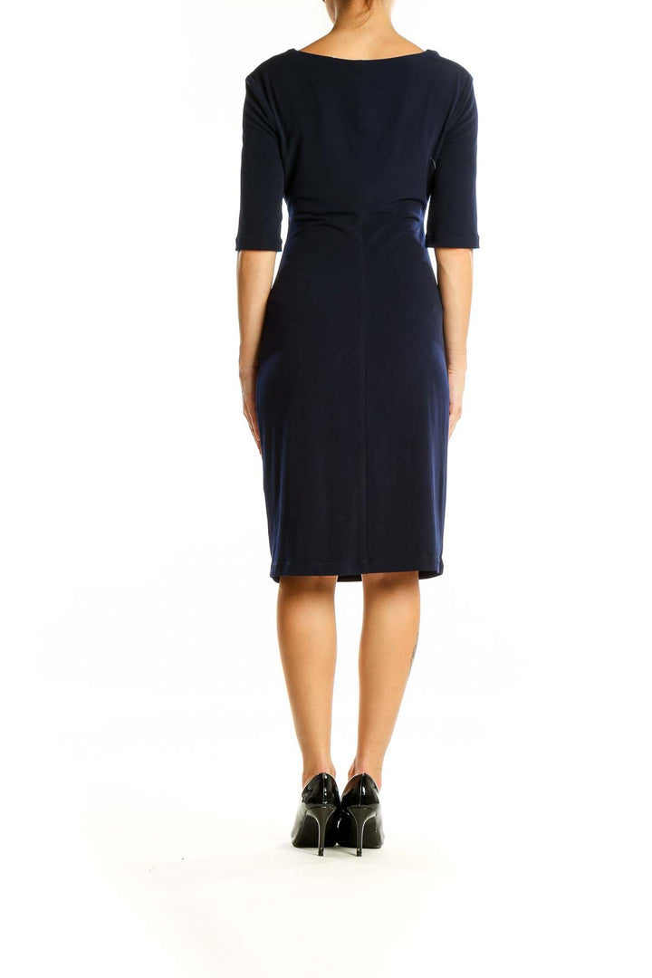 Blue Cowl Neck Dress