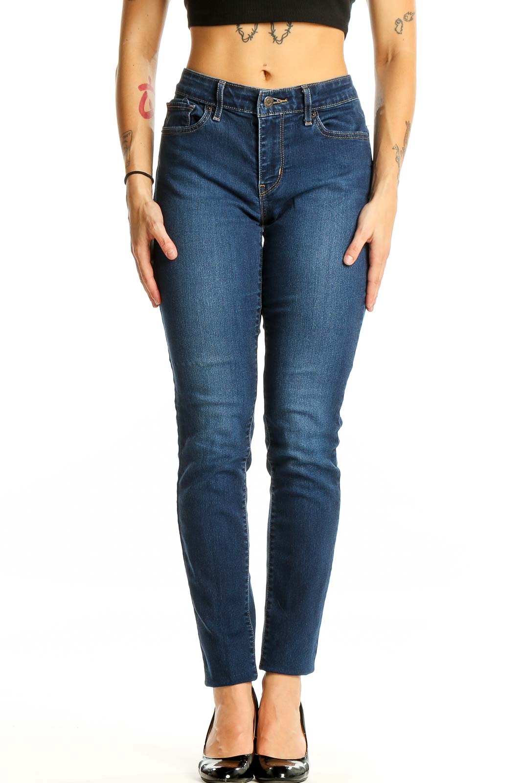 Blue Dark Rinse Skinny Jeans