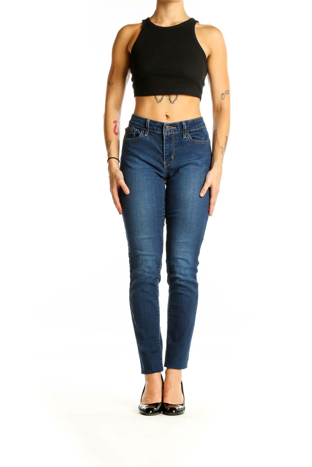 Blue Dark Rinse Skinny Jeans