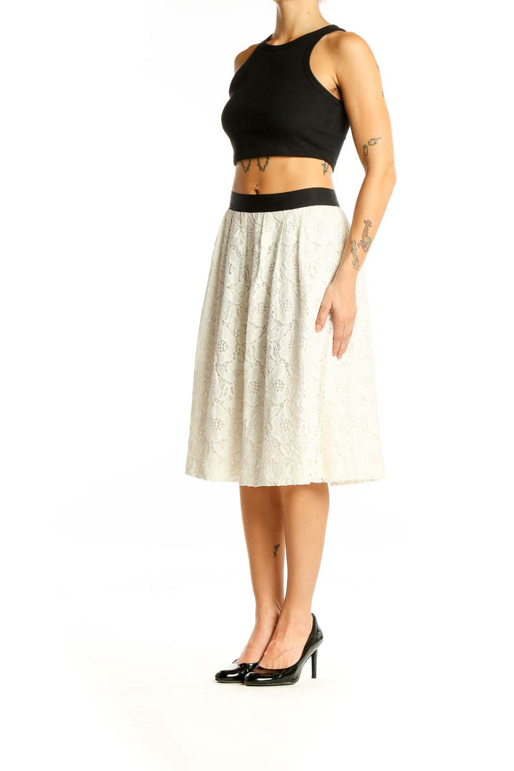 White Lace A Line Skirt