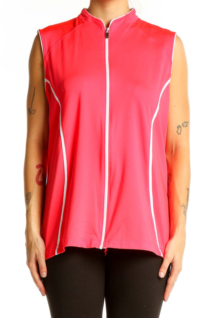 Red White Activewear Top