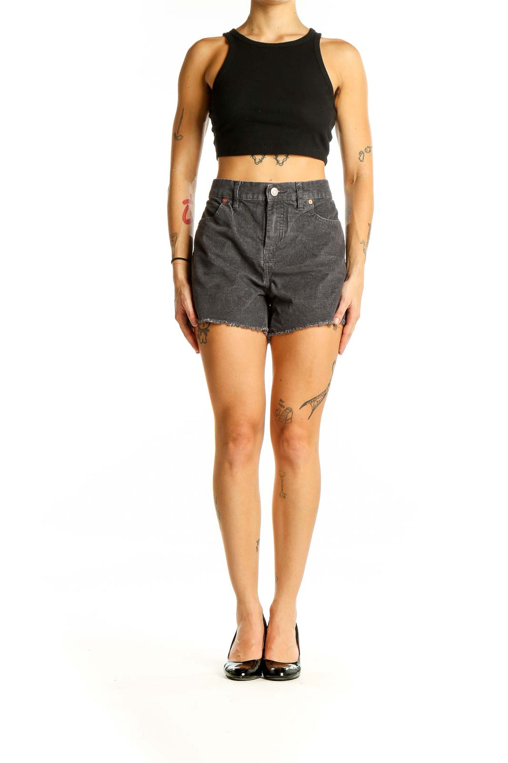 Gray High Waisted Shorts