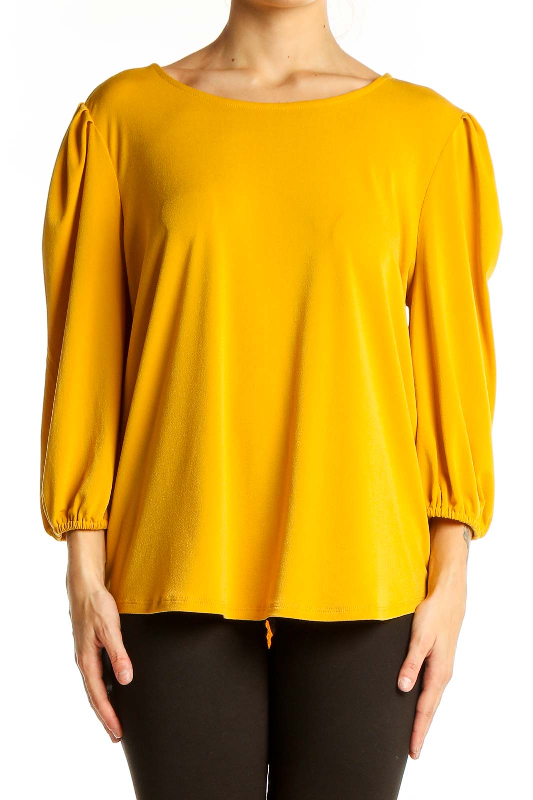 Yellow Wide Sleeve Blouse