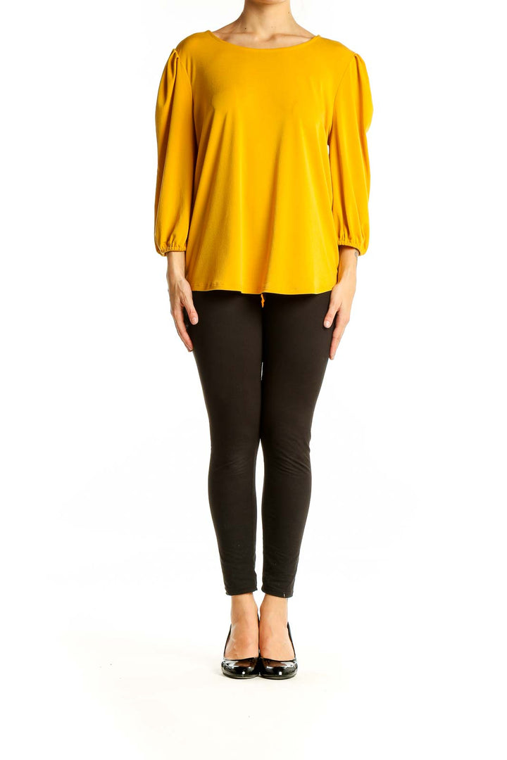 Yellow Wide Sleeve Blouse