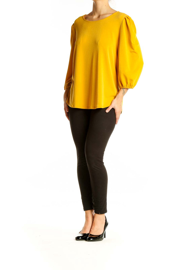 Yellow Wide Sleeve Blouse