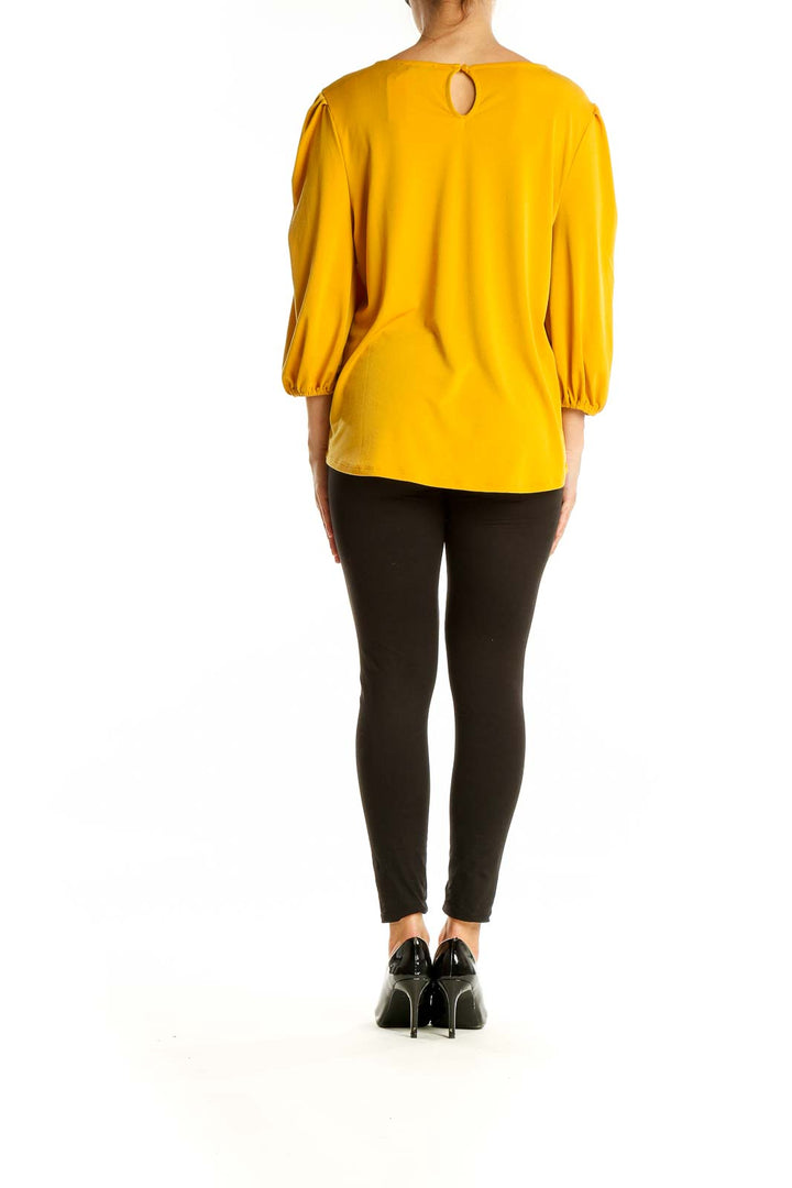 Yellow Wide Sleeve Blouse