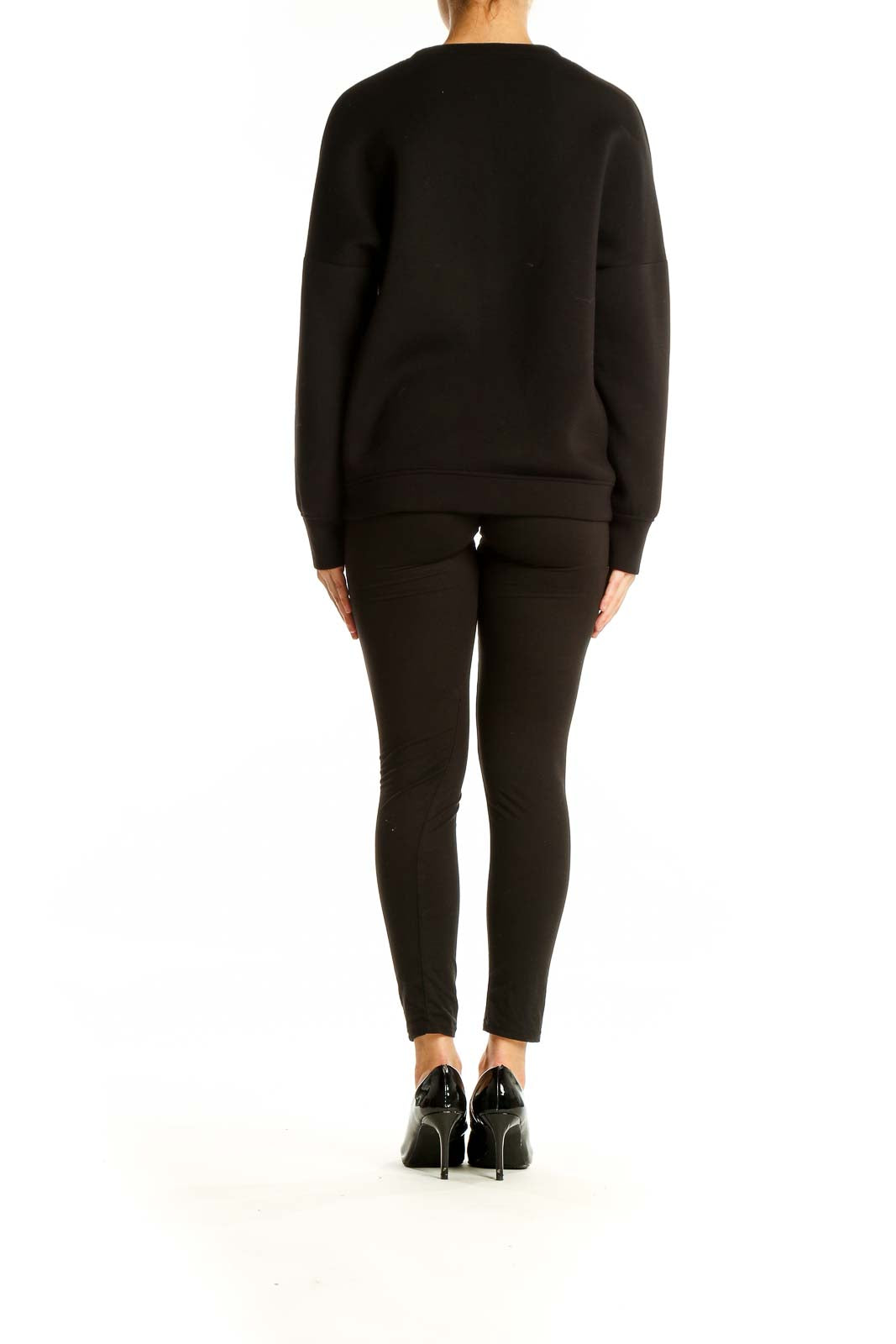 Back view of plain black SilkRoll sweatshirt