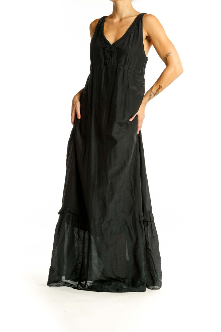 Front view of black V-neck maxi dress by Free People x CP SHADES