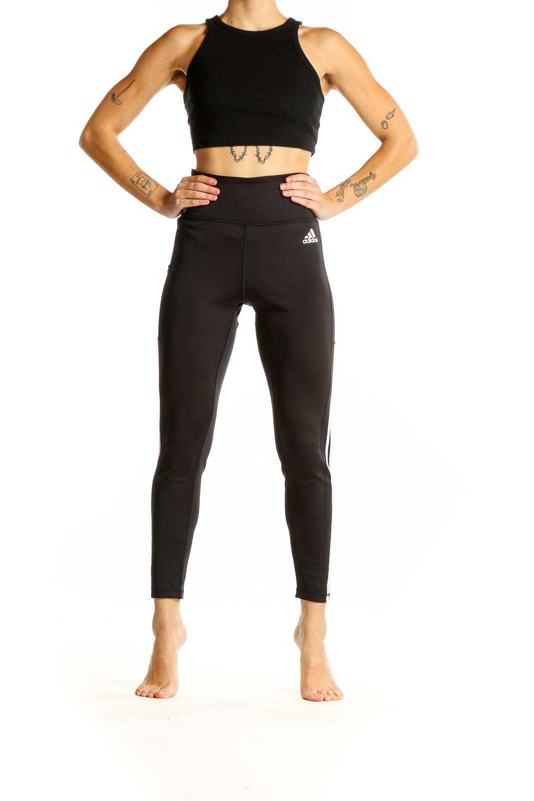 Adidas Black High-Waisted Performance Leggings - Size L – SilkRoll
