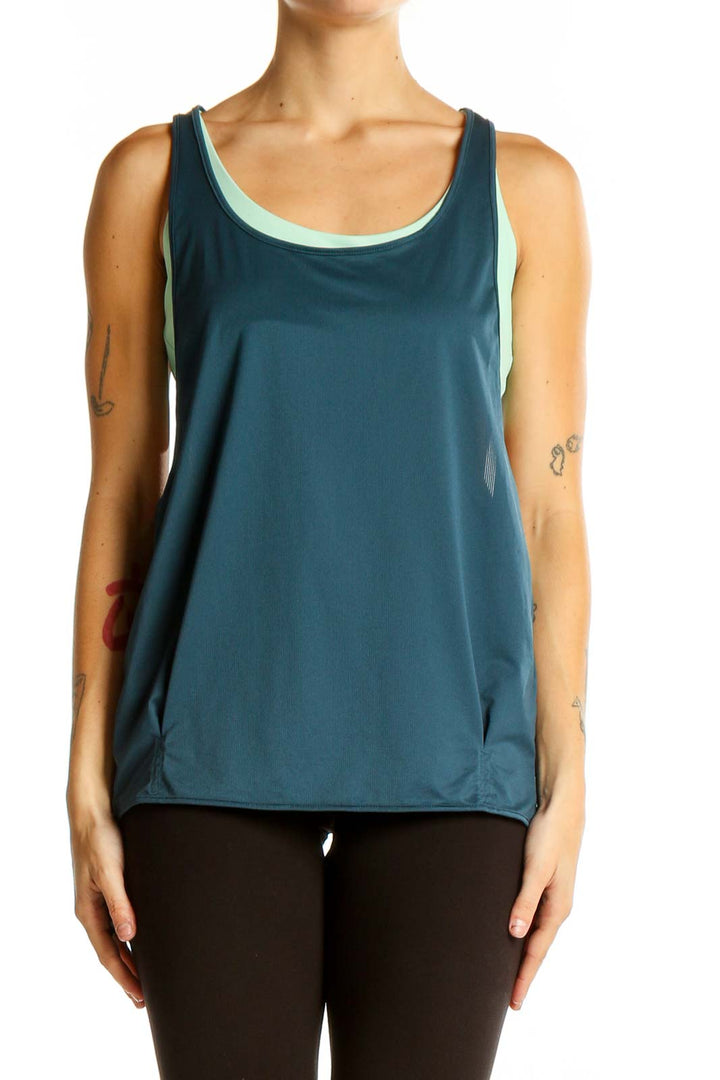 Teal Layered Activewear Tank Top