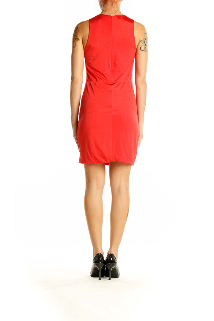 Side view of 3.1 Phillip Lim red ruffled sleeveless cocktail dress