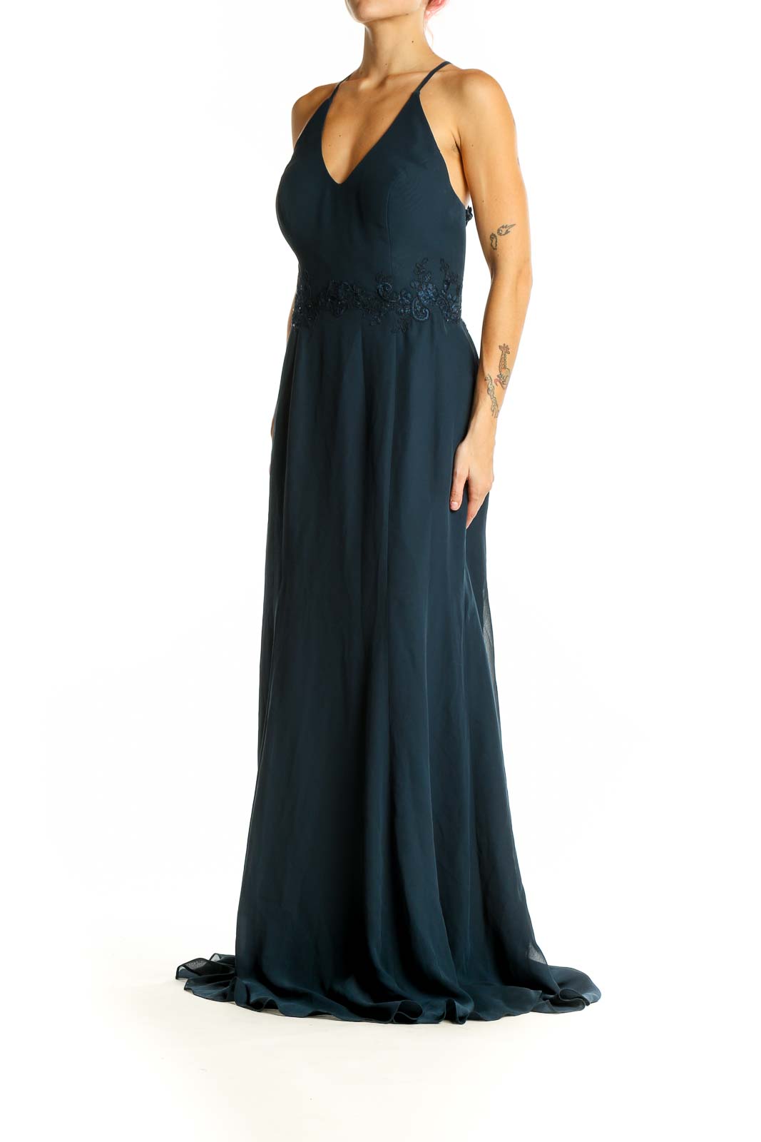 AZAZIE Navy Floral Lace Maxi Dress - Elegant Formal Gown SilkRoll AZAZIE Navy Floral Lace Maxi Dress - Elegant Formal Gown SilkRoll