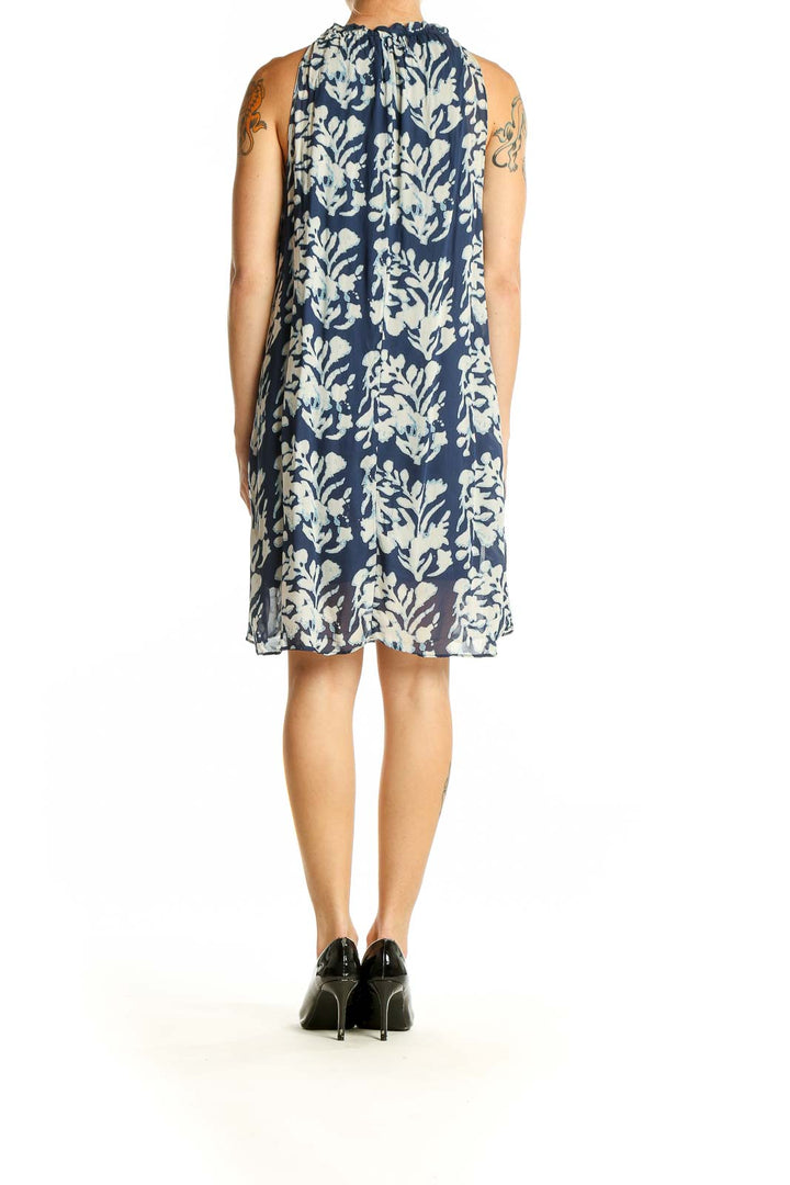 Back view of Bailey 44 navy floral print sleeveless shift dress