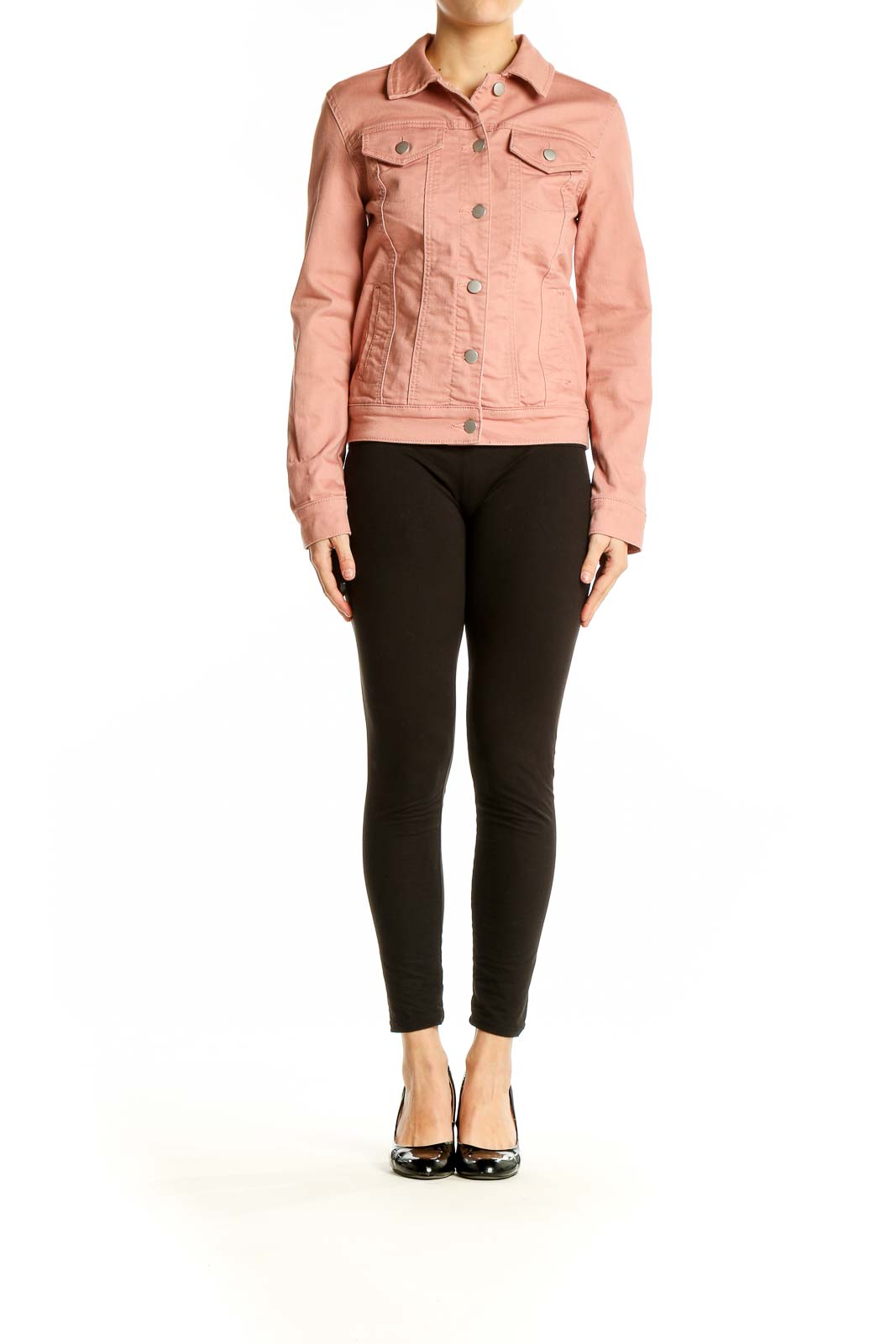 Pink Button Front Jacket Pink Denim Jacket | Mix by 41 Hawthorn | Button-Front Design – SilkRoll