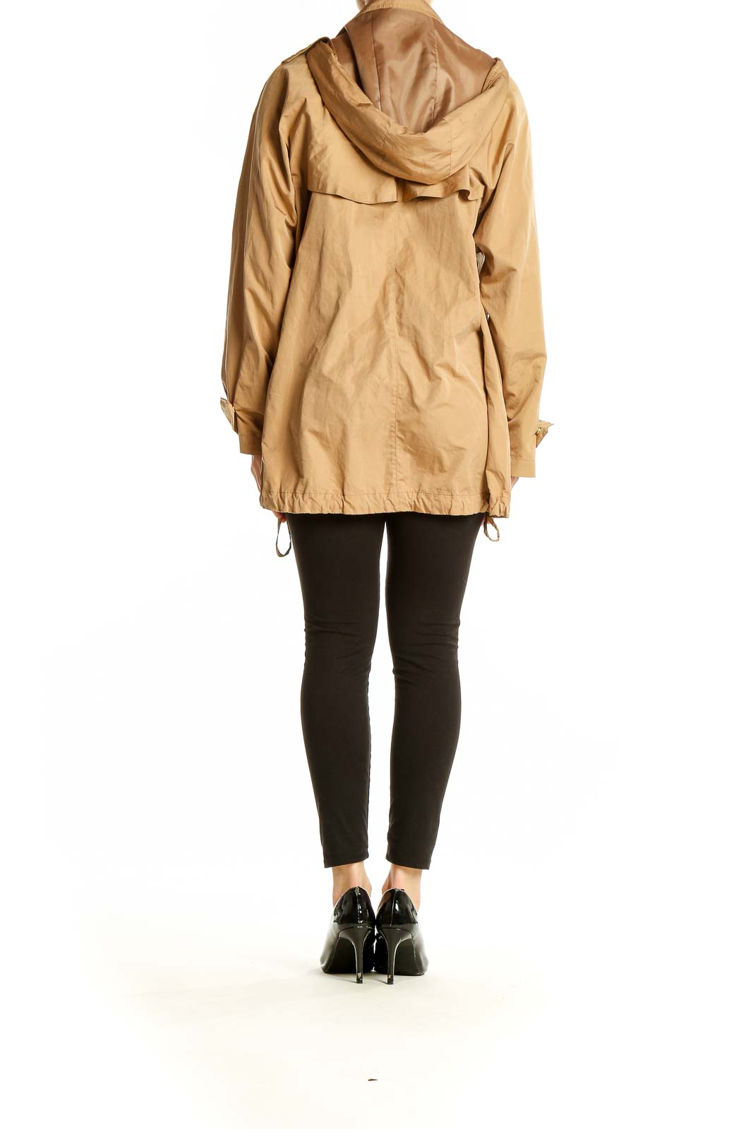 Back view of beige oversized utility jacket from Zara