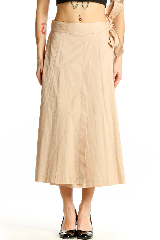 [LOW CLASSIC] / ☆ 24SS PLEATED MIDI WRAP SKIRT / BEIGE womens-incu-532_13180cea-6f95-