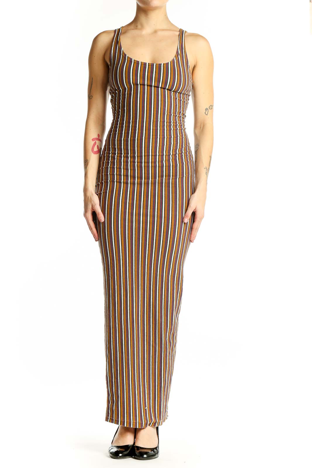 Brown Striped Maxi Dress Brown Striped Maxi Dress